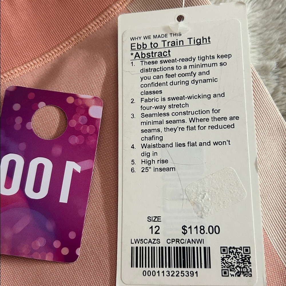 Lululemon Ebb to train Abstract Coral and Beige Leggings - Picture 13 of 14